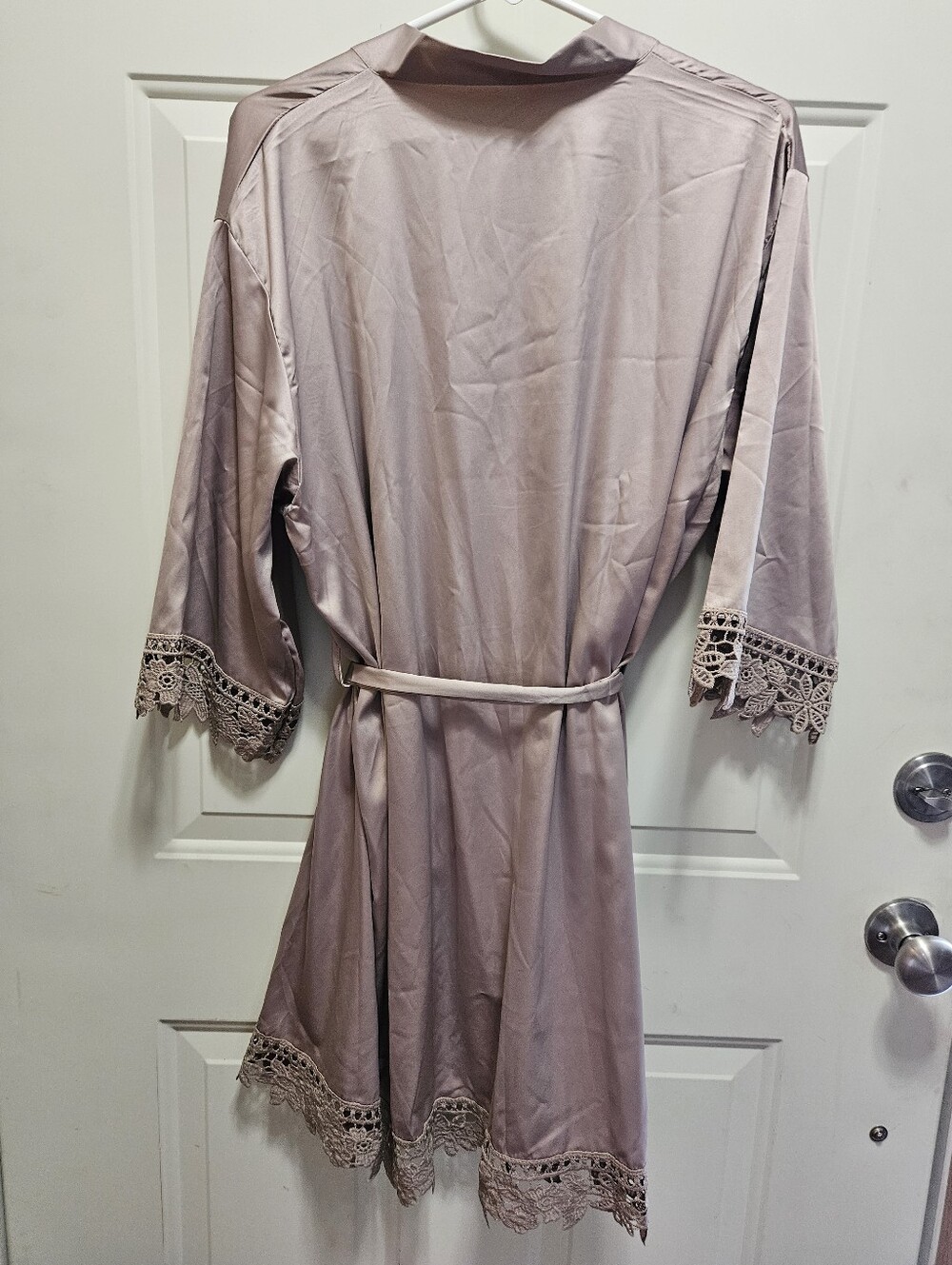 Satin Kimono Robe - Picture 2 of 6